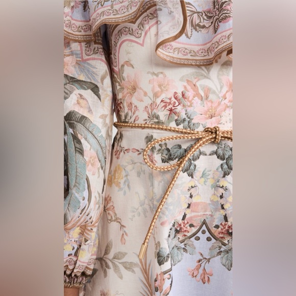 🔥NWT AU0 Zimmermann Wylie Off-The-Shoulder Midi-Dress - Picture 16 of 16